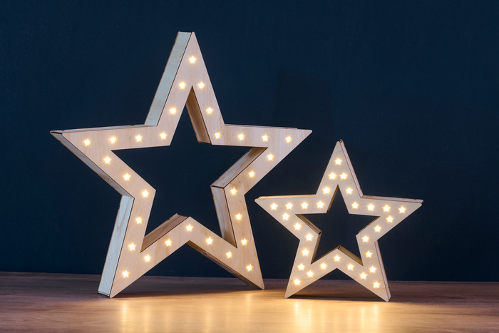 Stjerner med lys 60 LED 2-pk.